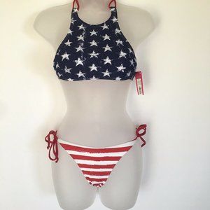 Xhilaration Red White Blue Bikini Top & Bottom